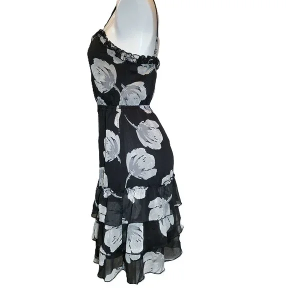 ❤️ 4/$20 Old Navy dress Women's XS Black gray flower Adjustable spaghetti straps - Picture 10 of 13